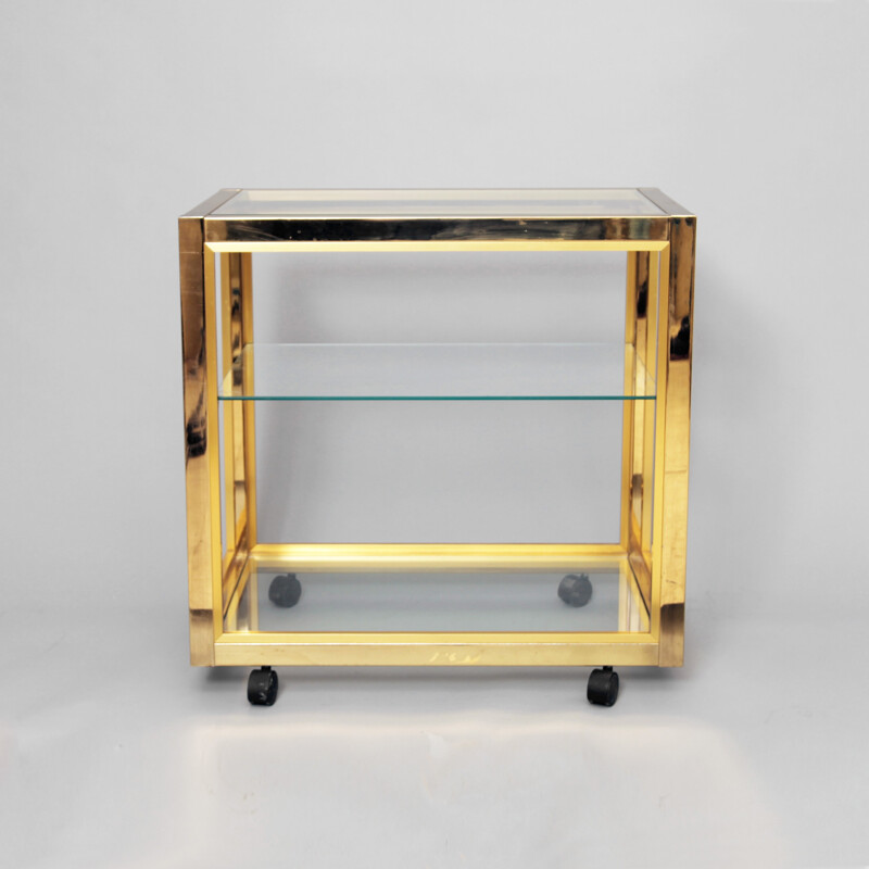 Brass Bar Cart vintage by Renato Zevi - 1970s