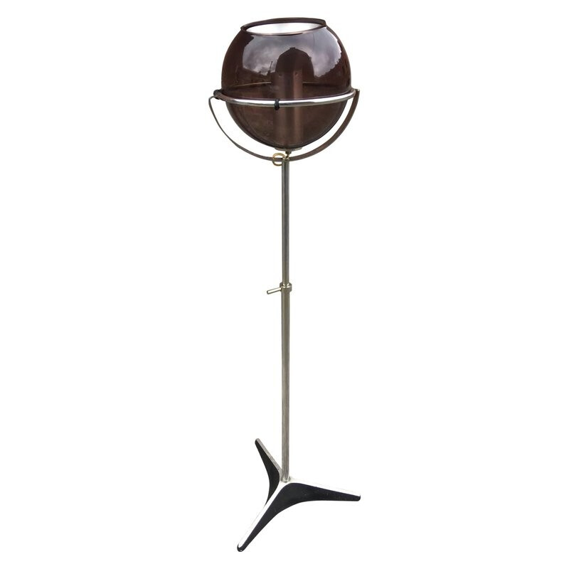 Floor Lamp, Adjustable Globe by Frank Ligtelijn Pour Raak - 1960s 