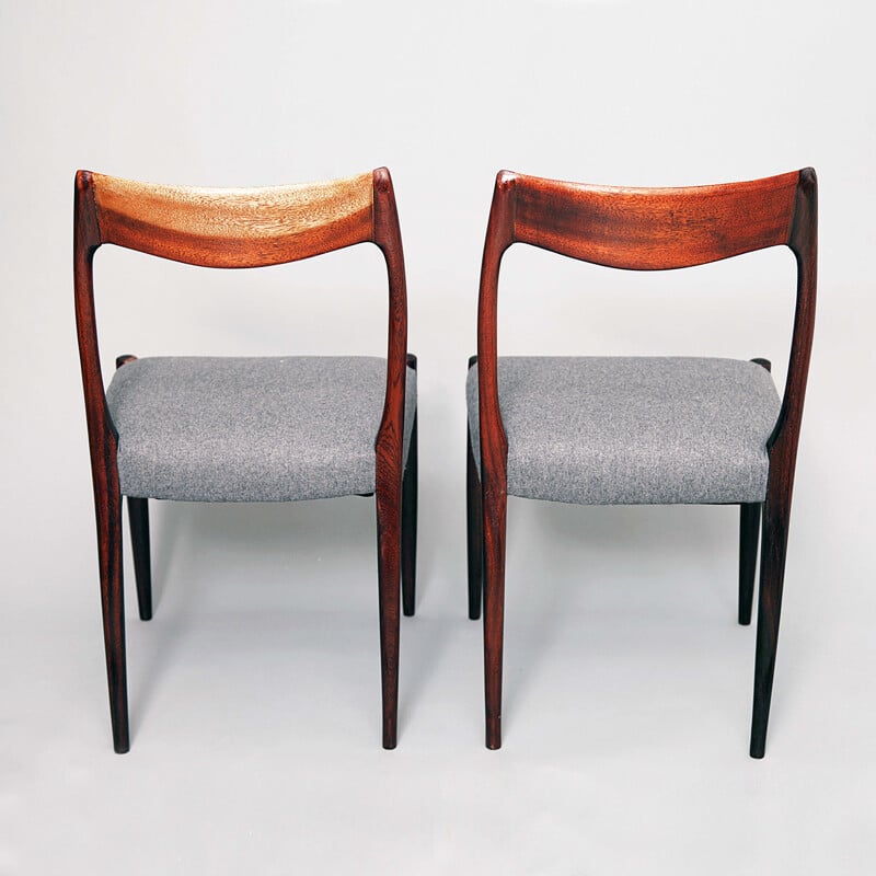 Pair of rosewood vintage chairs by Niels O. Moller - 1950s