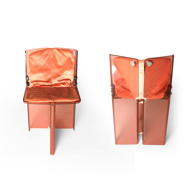 Unique Smoked Perspex Dining Table & Chairs by Michel Ducaroy - 1970s