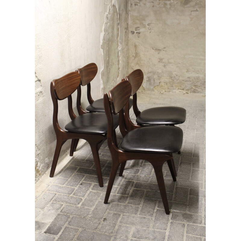 Set of 4 dining chairs by Louis van Teeffelen pour Wébé Holland - 1960s