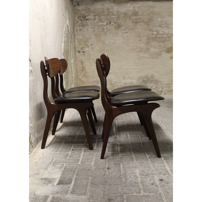 Set of 4 dining chairs by Louis van Teeffelen pour Wébé Holland - 1960s