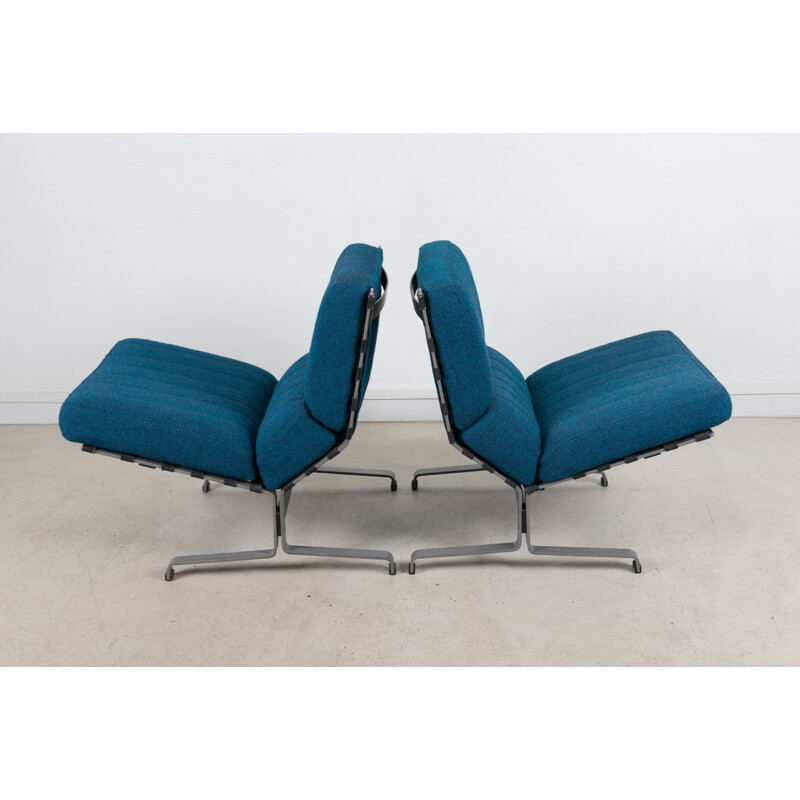 Pair of low chair by Etienne Fermigier, Ed meuble et Fonction - 1970s