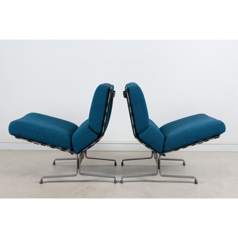 Pair of low chair by Etienne Fermigier, Ed meuble et Fonction - 1970s