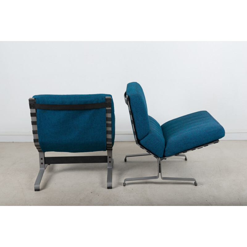 Pair of low chair by Etienne Fermigier, Ed meuble et Fonction - 1970s