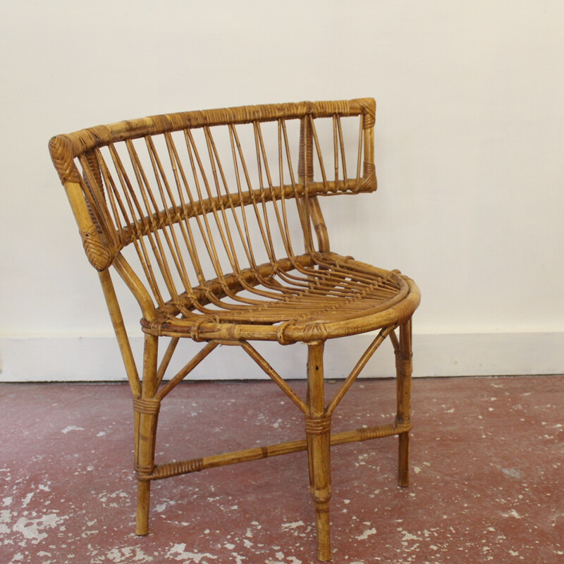 French vintage rattan chairs - 1950s