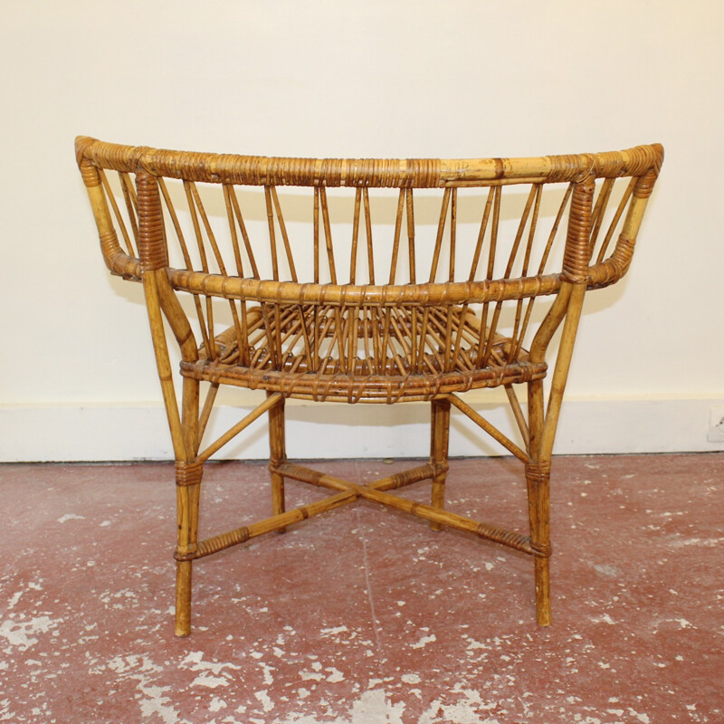 French vintage rattan chairs - 1950s