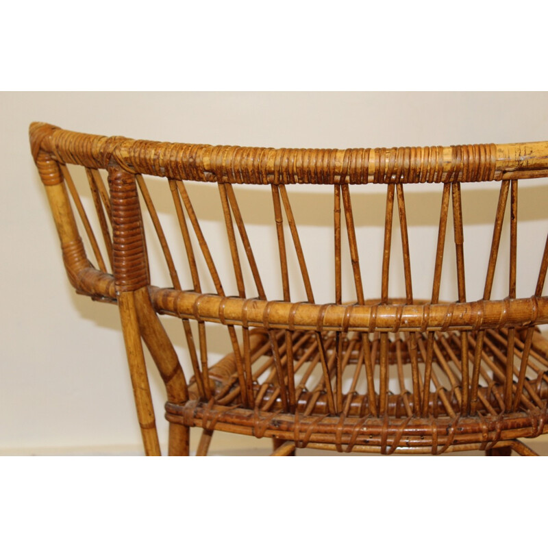 French vintage rattan chairs - 1950s