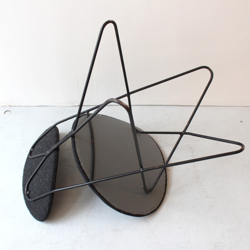 Vintage black chair in steel by Airborne - 1950s