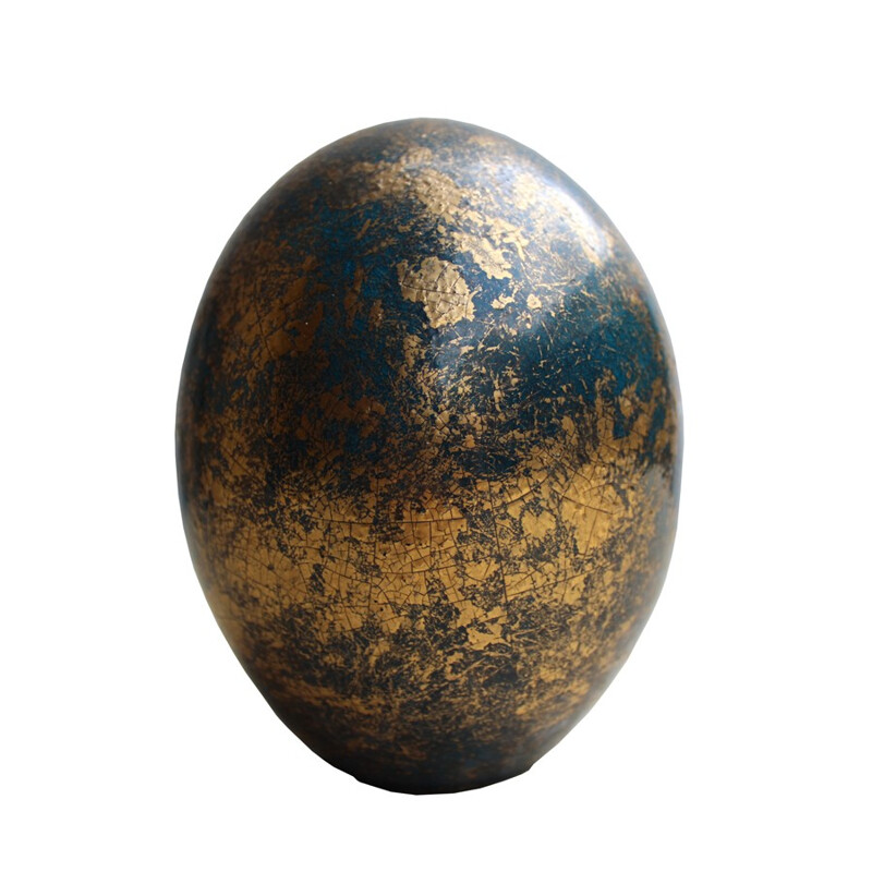 Vintage Egg in blue and gold by Pol Chambost - 1980s