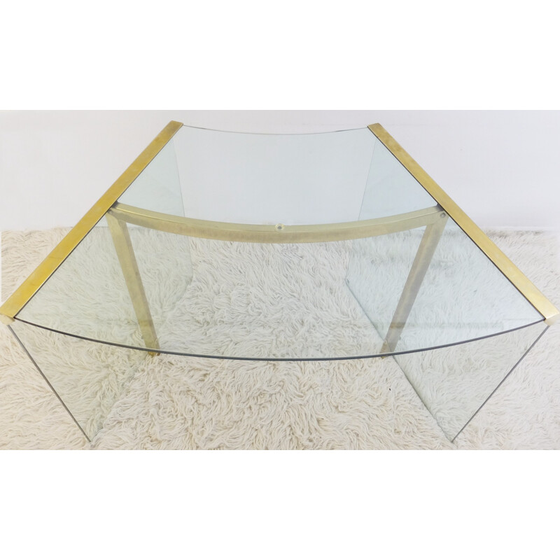 Vintage desk in glass by Gallotti and Radice - 1970s