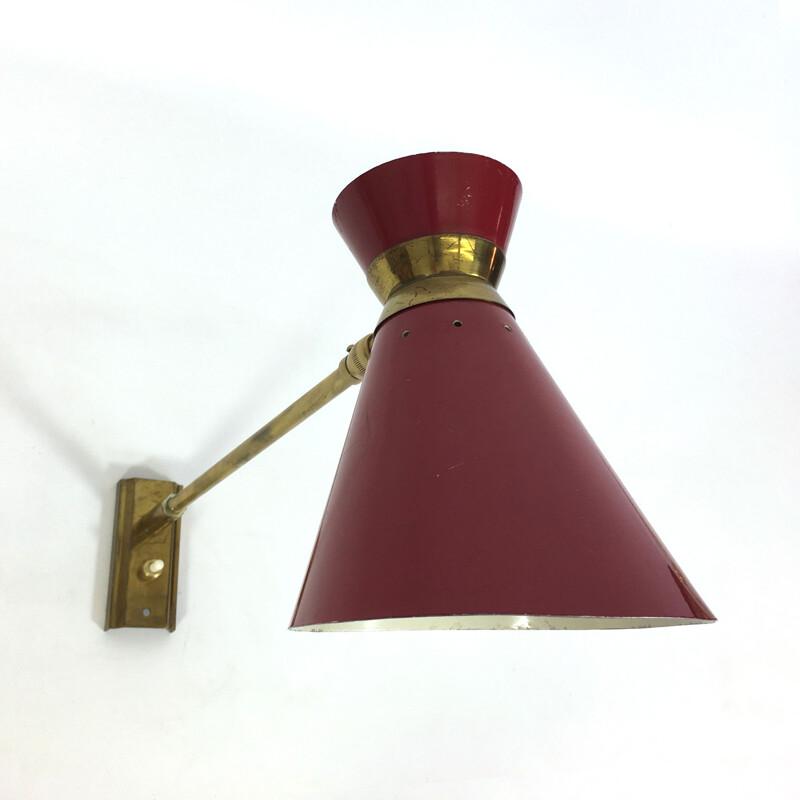 Diabolo red wall lamp, France - 1950s