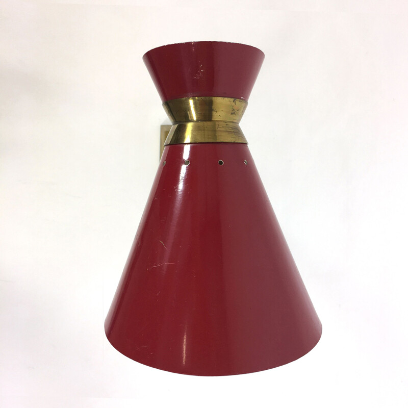 Diabolo red wall lamp, France - 1950s