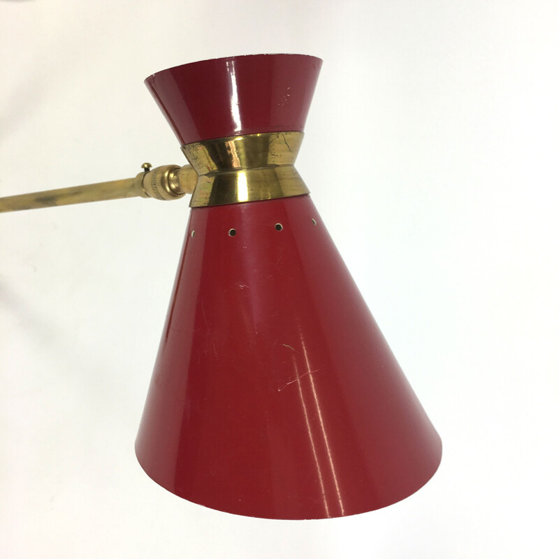 Diabolo red wall lamp, France - 1950s