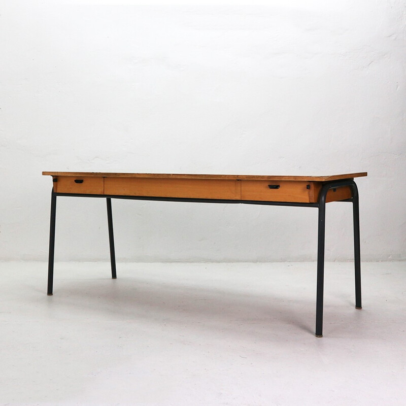 School desk in formica and wood, Germany - 1960s