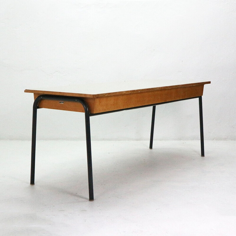 School desk in formica and wood, Germany - 1960s