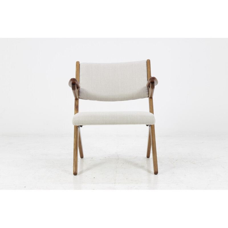 Danish vintage white easychair in teak - 1960s