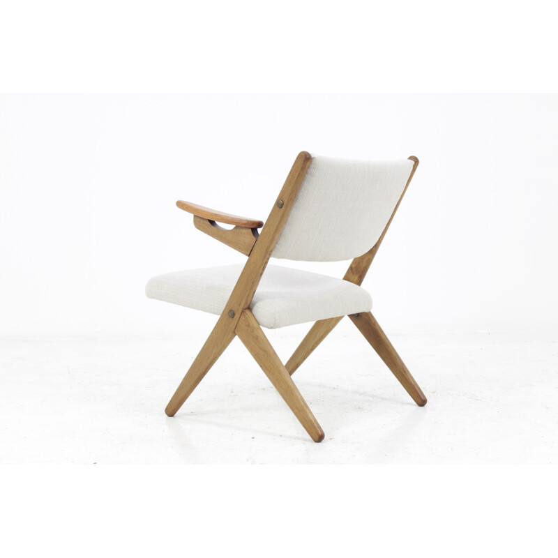 Danish vintage white easychair in teak - 1960s