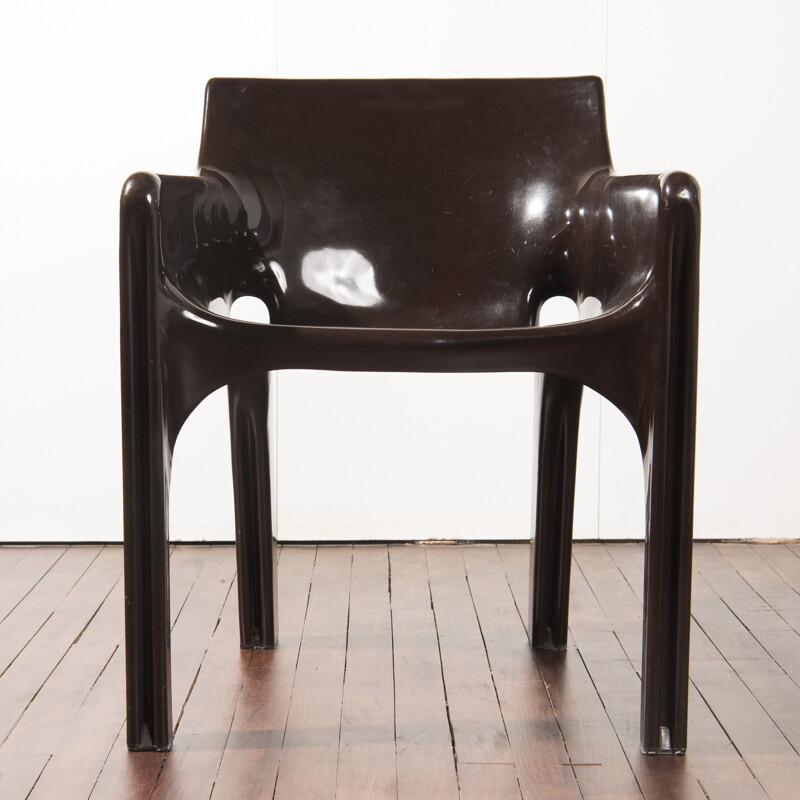 Gaudi chocolate brown armchair designed by Vico Magistretti - 1970s
