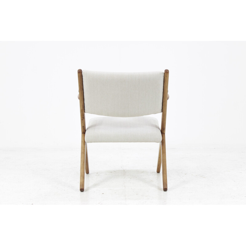 Danish vintage white easychair in teak - 1960s