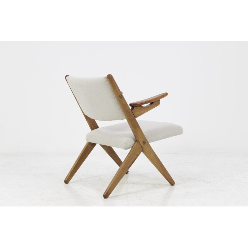 Danish vintage white easychair in teak - 1960s