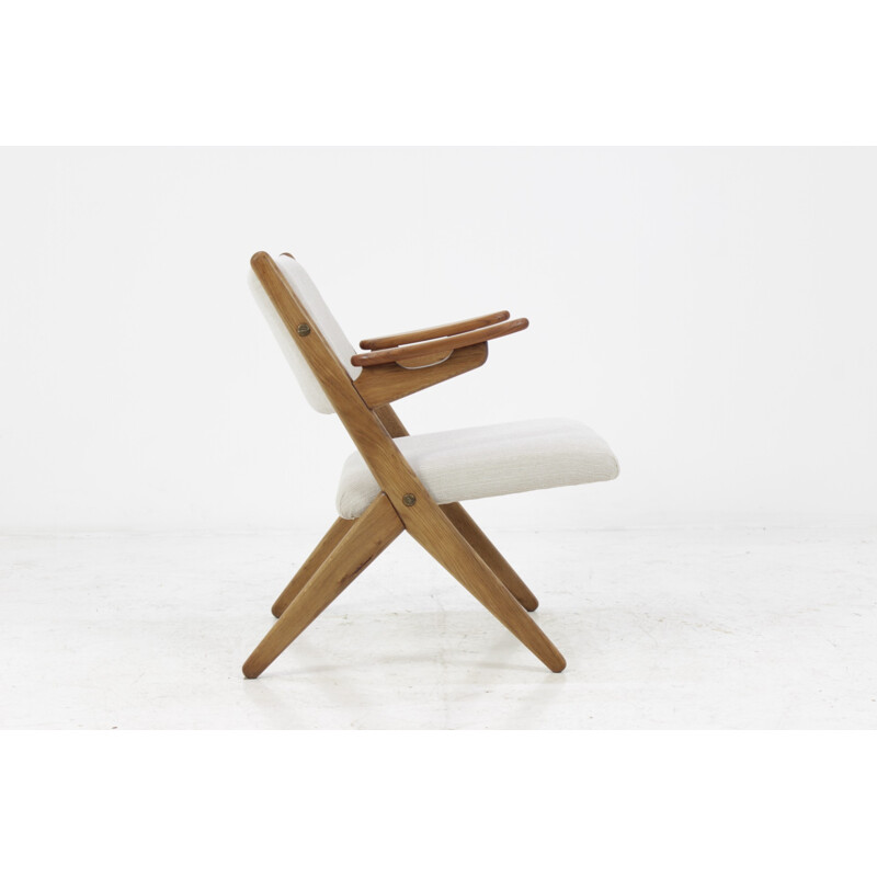 Danish vintage white easychair in teak - 1960s