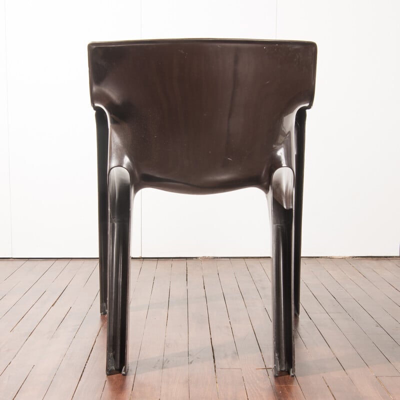 Gaudi chocolate brown armchair designed by Vico Magistretti - 1970s