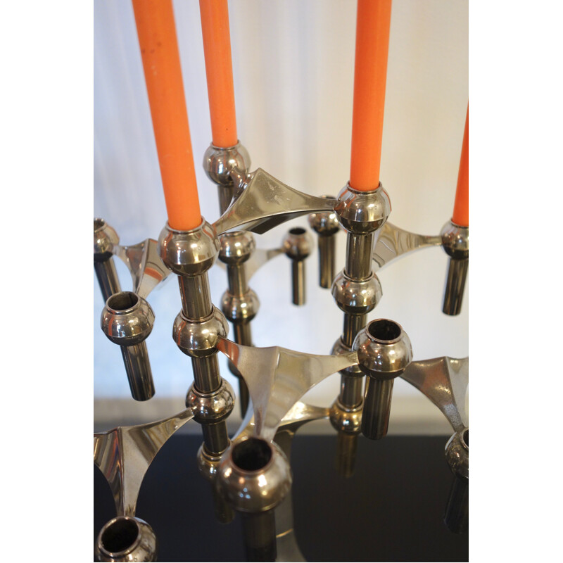 Pair of S22 candleholders with foot by Fritz Nagel & Ceasare Stoffi - 1960s