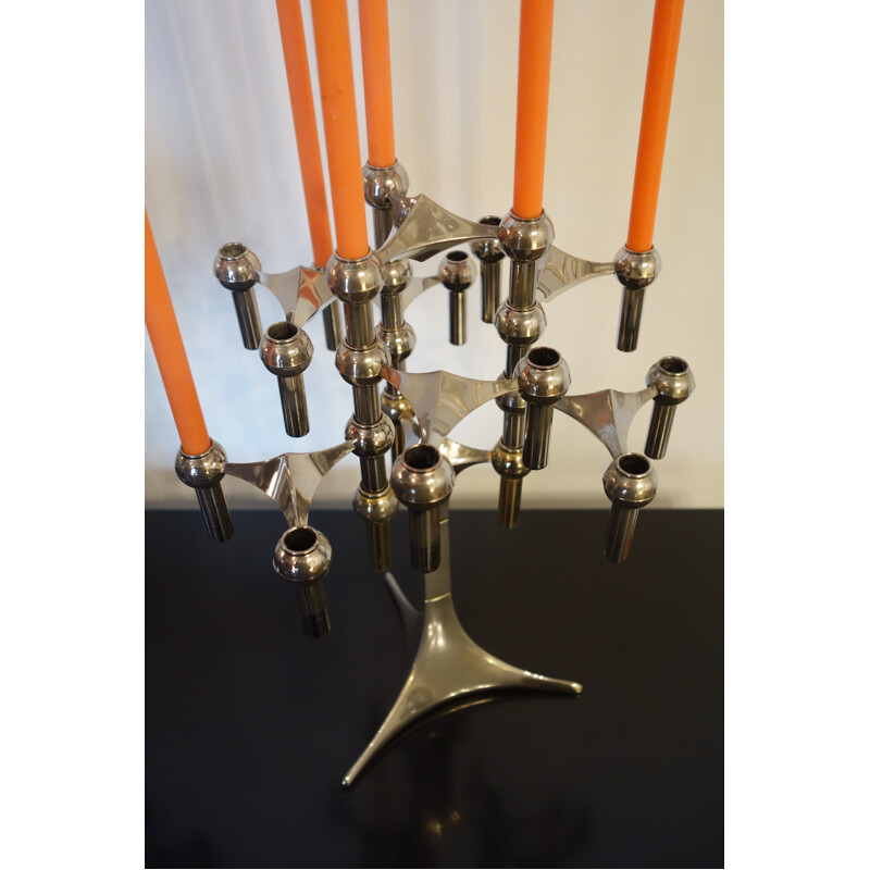 Pair of S22 candleholders with foot by Fritz Nagel & Ceasare Stoffi - 1960s