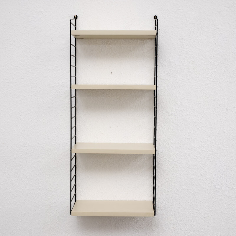 Light grey "String" shelving system, Nisse STRINNING - 1960s