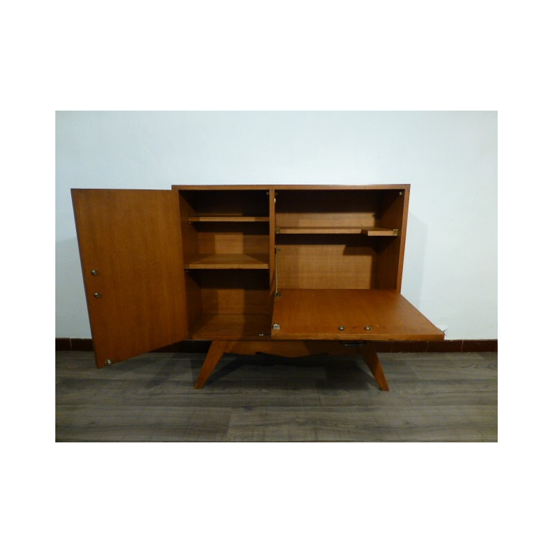 Mid century beech veneer highboard bar - 1950s