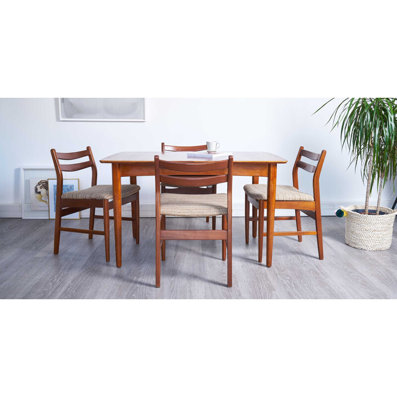 Scandinavian vintage teak extensible dining table - 1960s