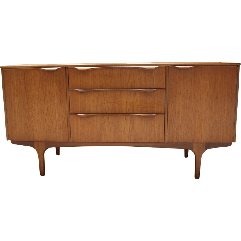 Teak vintage sideboard with 2 doors and 3 drawers - 1960s