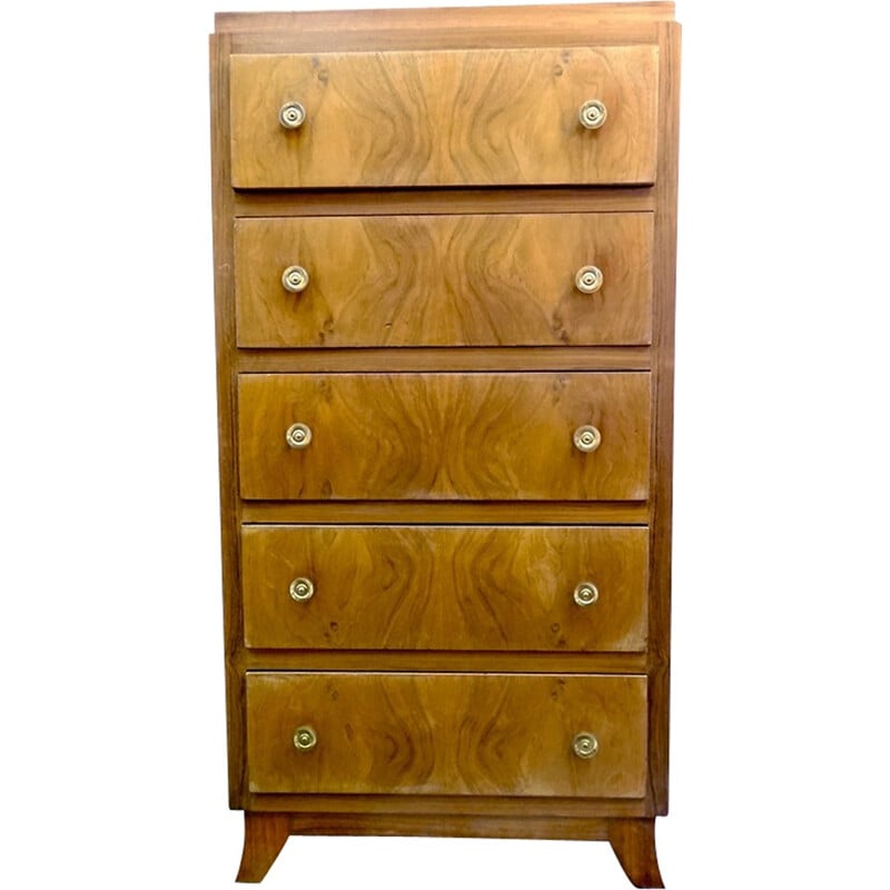 Walnut Veneer Vintage Chest of drawers - 1930s