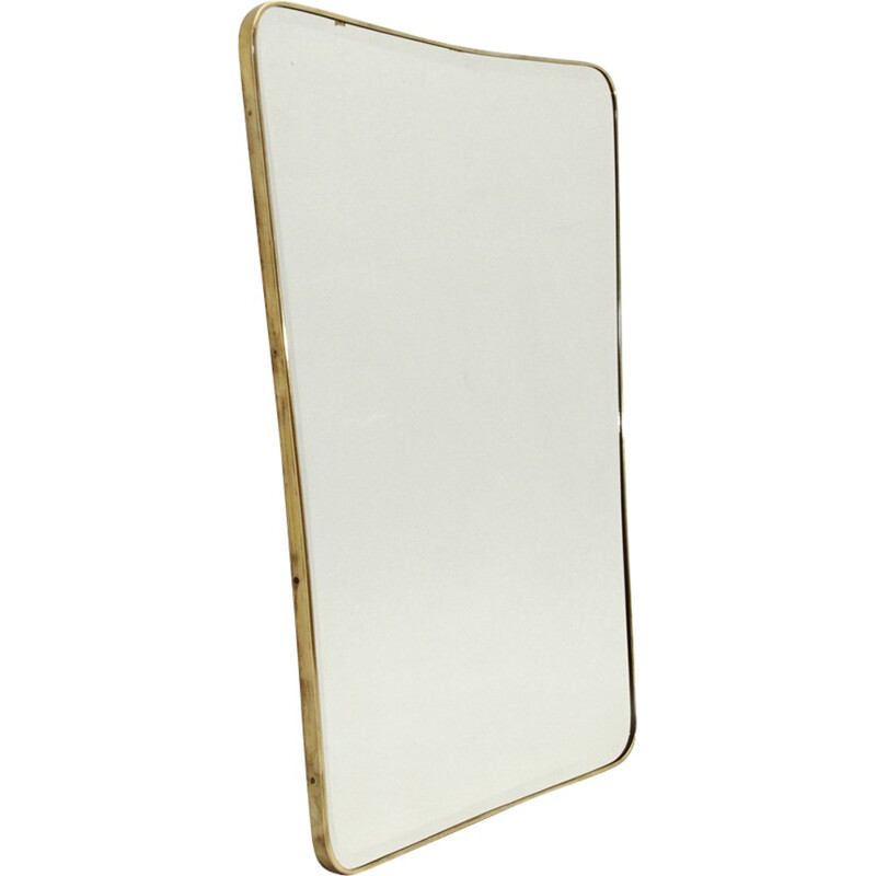 Big Italian brass frame mirror - 1950s