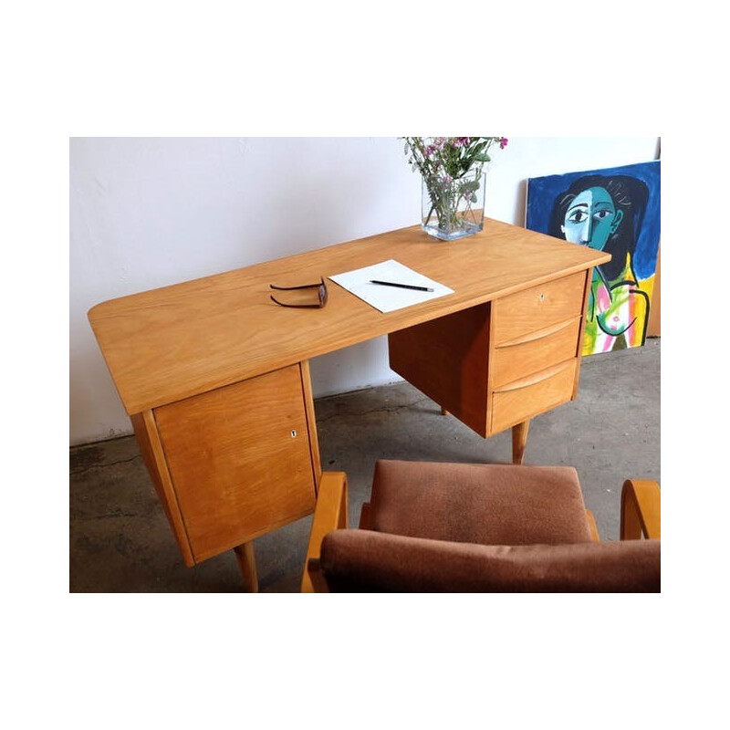 Vintage scandinavian desk with drawers - 1950s