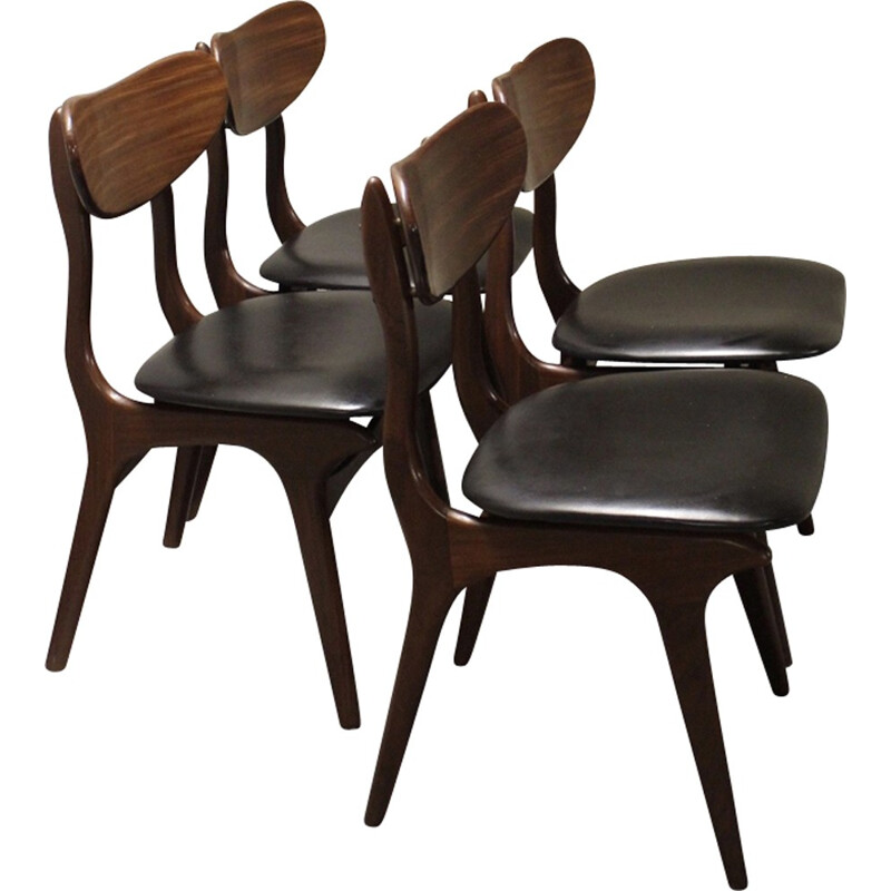 Set of 4 dining chairs by Louis van Teeffelen pour Wébé Holland - 1960s