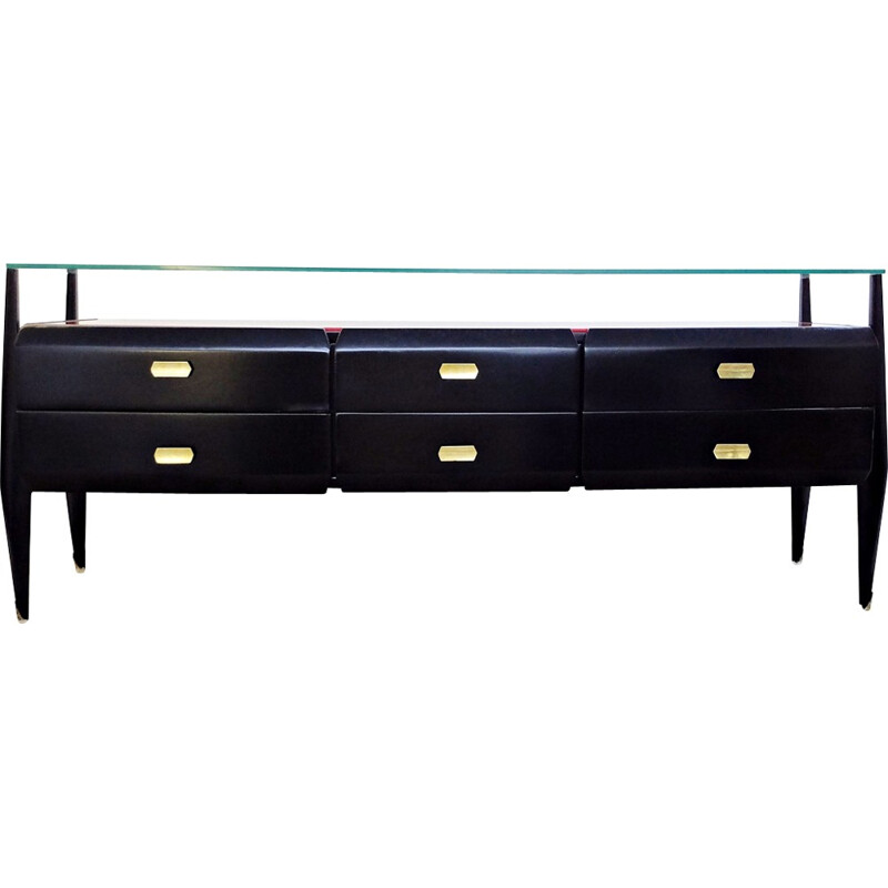 Vintage Italian Black Sideboard - 1960s