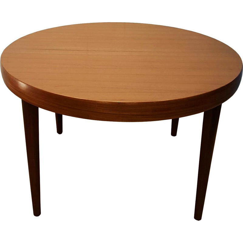 Table danoise ronde extensible en teck - 1960
