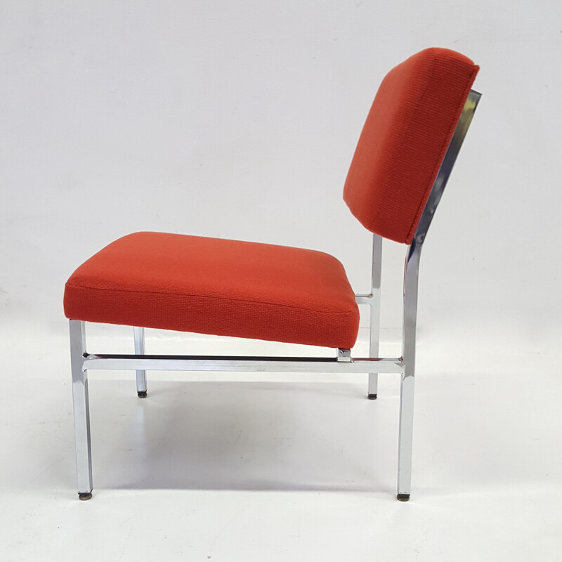 A pair of fabrics kvadrat and chromed low chairs - 1970