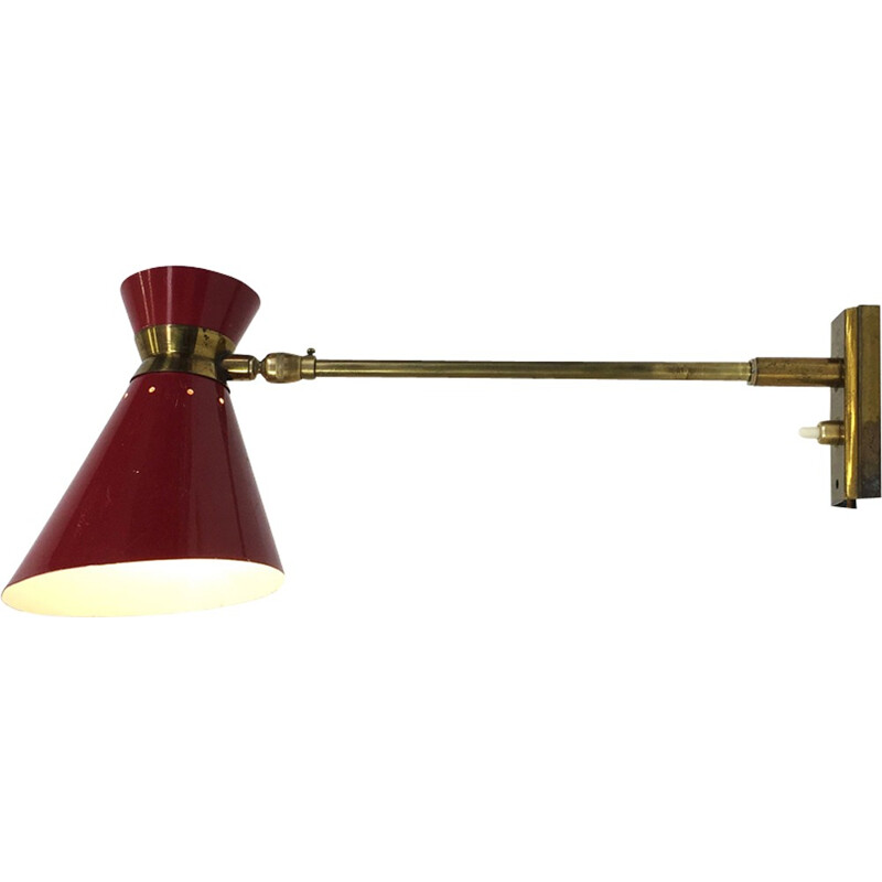 Diabolo red wall lamp, France - 1950s