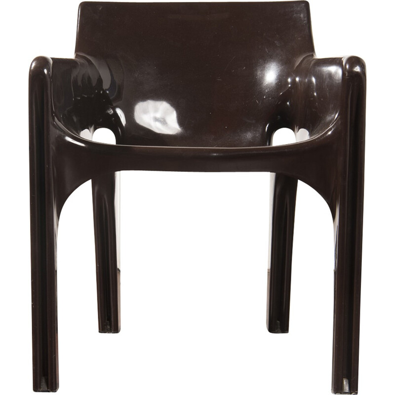 Gaudi chocolate brown armchair designed by Vico Magistretti - 1970s
