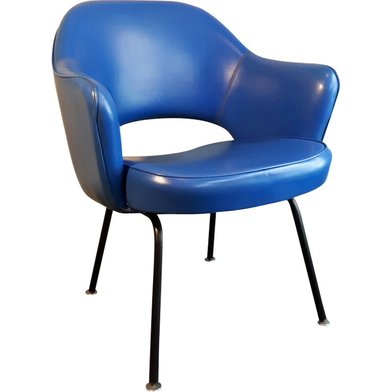Executive blue armchair by Eero Saarinen pour Knoll - 1960