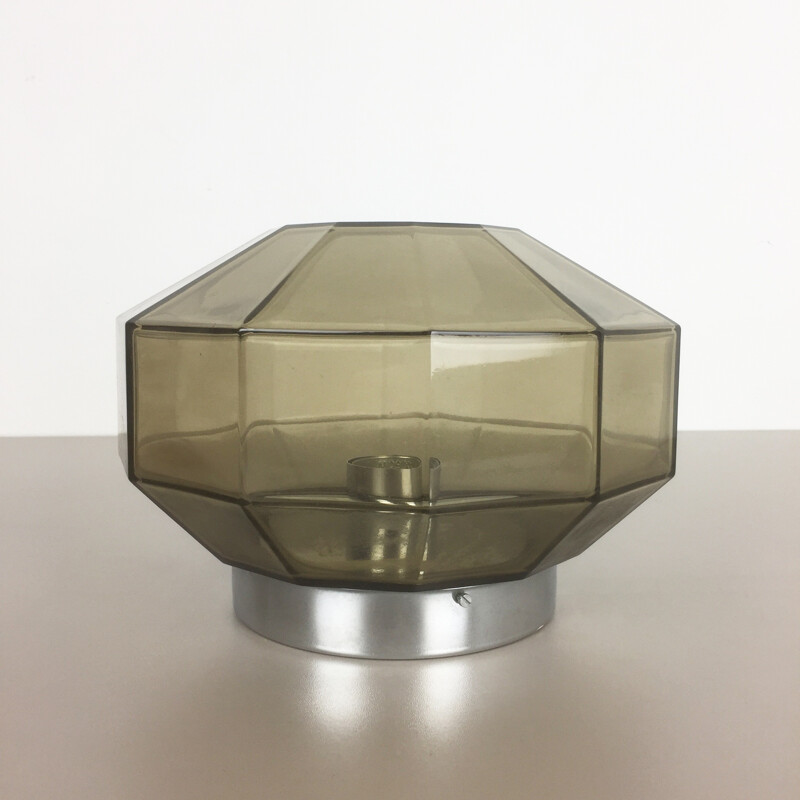 Vintage diamond glass ceiling lamp from Glashütte Limburg, Germany 1970