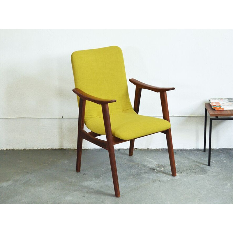 Mustard yellow vintage armchair by Louis van Teeffelen - 1950s