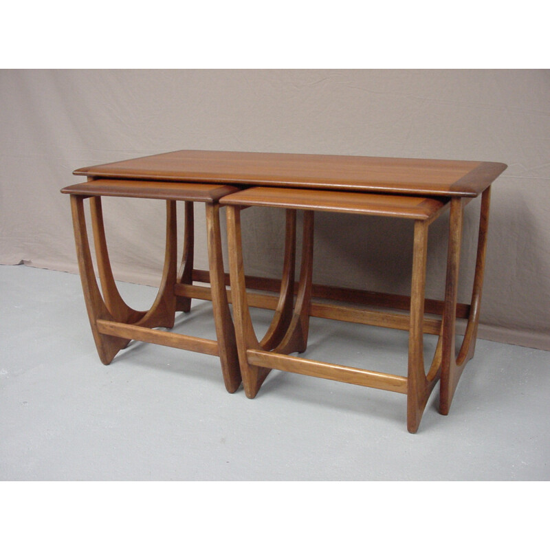 Set of 3 teak G plan nesting tables - 1970s 