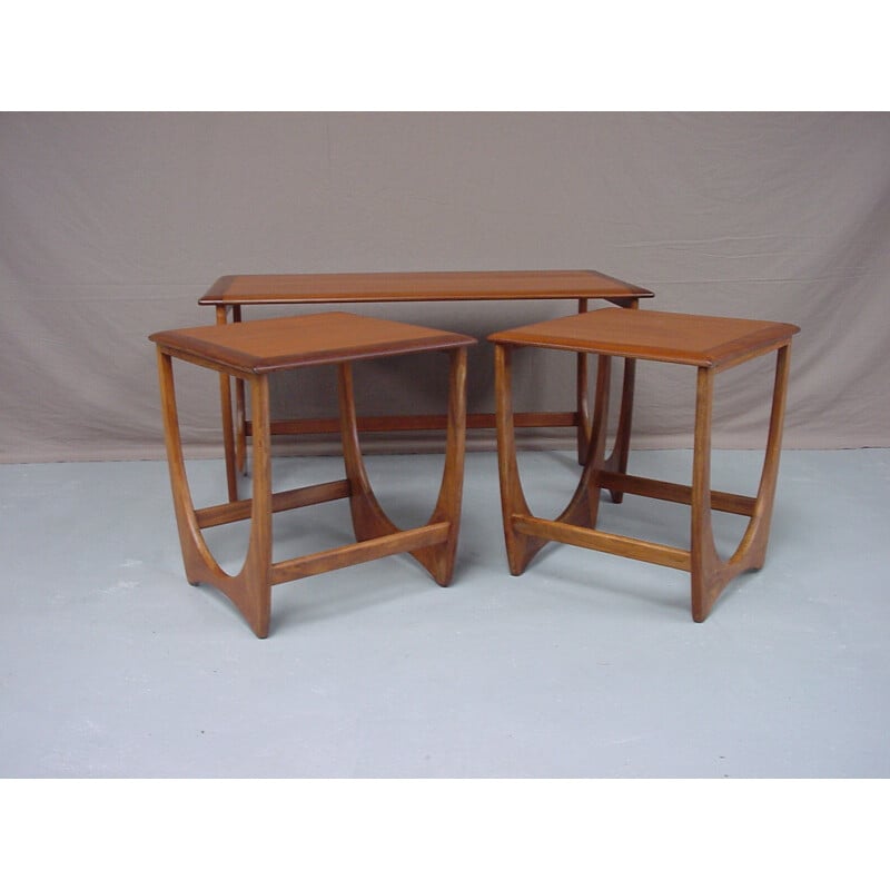 Set of 3 teak G plan nesting tables - 1970s 