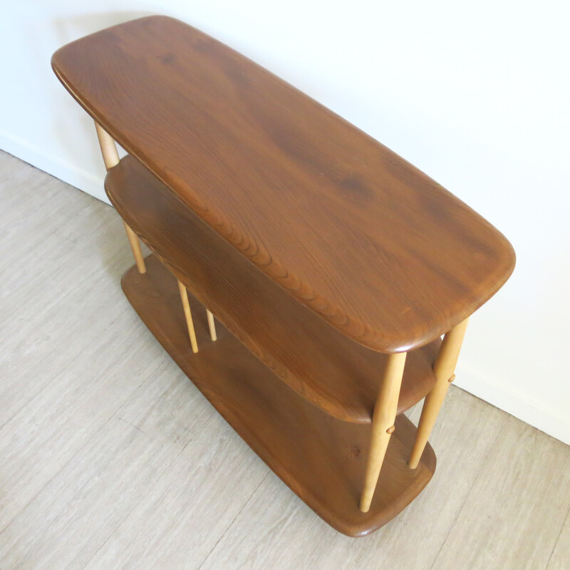 Mid-Century elm bookcase on wheels by Lucian Ercolani - 1950s