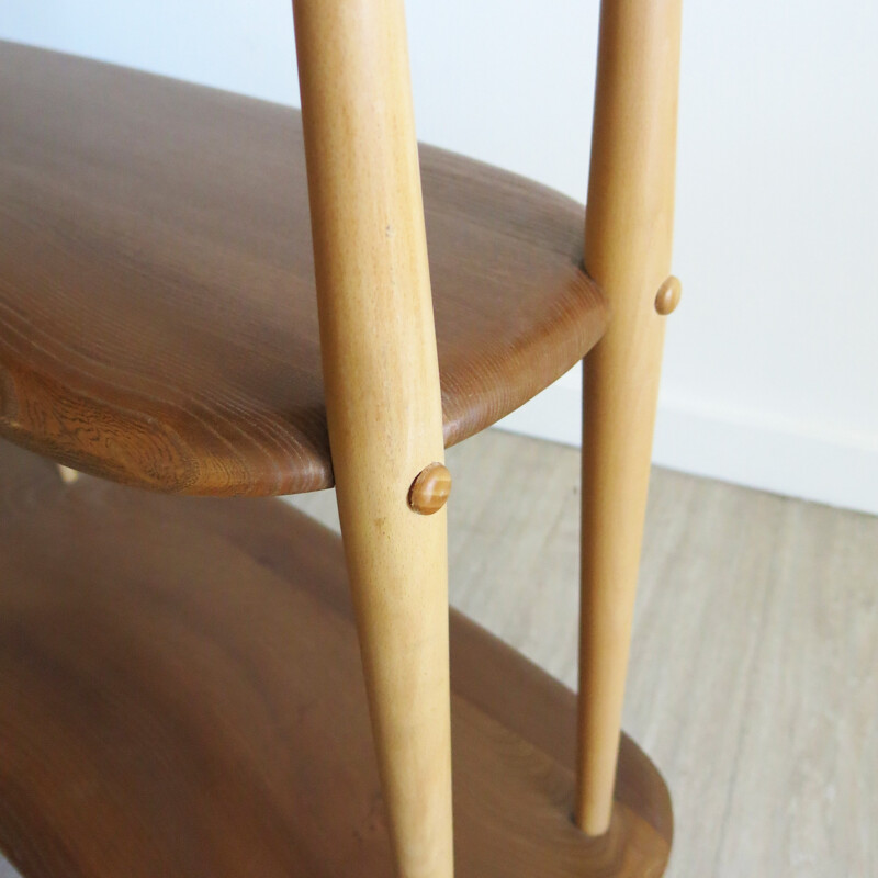 Mid-Century elm bookcase on wheels by Lucian Ercolani - 1950s