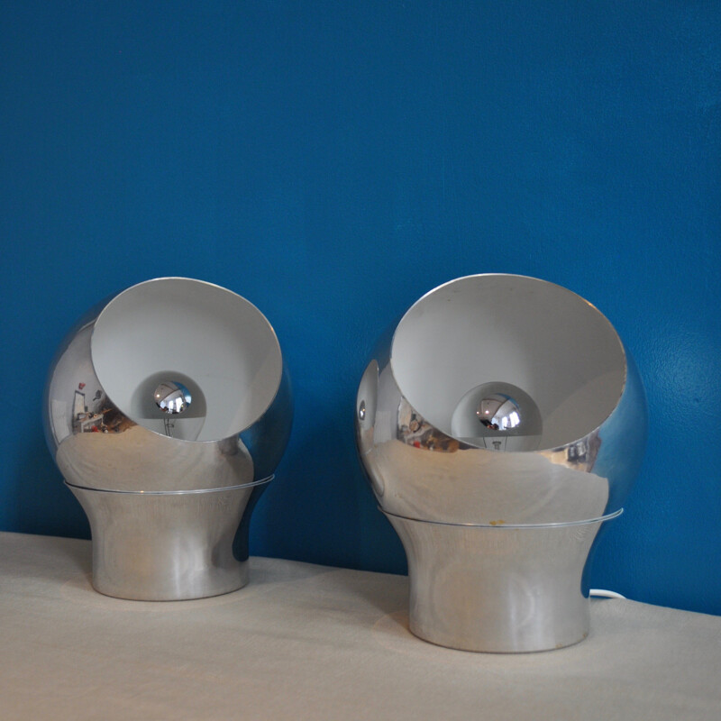 Pair of vintage globe lightnings by Hemi - 1960s